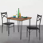 VECELO Dining Table Set, 3/5 Pieces Dining Room Table Set with 2/4 upholstered Chairs for Small Space, Apartment