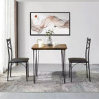 VECELO Dining Table Set, 3/5 Pieces Dining Room Table Set with 2/4 upholstered Chairs for Small Space, Apartment