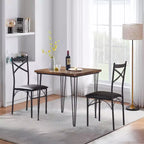 VECELO Dining Table Set, 3/5 Pieces Dining Room Table Set with 2/4 upholstered Chairs for Small Space, Apartment