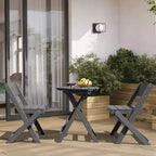Hyleory 3-Piece Patio Bistro Set - Foldable Table & Chairs with Coffee Table, Lightweight for Balcony, Garden, Apartment ,Weather-Resistant