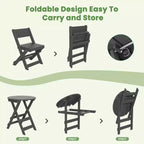 Hyleory 3-Piece Patio Bistro Set - Foldable Table & Chairs with Coffee Table, Lightweight for Balcony, Garden, Apartment ,Weather-Resistant