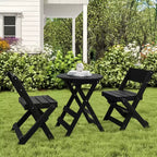 Hyleory 3-Piece Patio Bistro Set - Foldable Table & Chairs with Coffee Table, Lightweight for Balcony, Garden, Apartment ,Weather-Resistant
