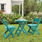 Hyleory 3-Piece Patio Bistro Set - Foldable Table & Chairs with Coffee Table, Lightweight for Balcony, Garden, Apartment ,Weather-Resistant