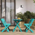 Hyleory 3-Piece Patio Bistro Set - Foldable Table & Chairs with Coffee Table, Lightweight for Balcony, Garden, Apartment ,Weather-Resistant