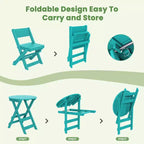 Hyleory 3-Piece Patio Bistro Set - Foldable Table & Chairs with Coffee Table, Lightweight for Balcony, Garden, Apartment ,Weather-Resistant