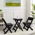 Hyleory 3-Piece Patio Bistro Set - Foldable Table & Chairs with Coffee Table, Lightweight for Balcony, Garden, Apartment ,Weather-Resistant