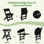 Hyleory 3-Piece Patio Bistro Set - Foldable Table & Chairs with Coffee Table, Lightweight for Balcony, Garden, Apartment ,Weather-Resistant