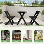 Hyleory 3-Piece Patio Bistro Set - Foldable Table & Chairs with Coffee Table, Lightweight for Balcony, Garden, Apartment ,Weather-Resistant