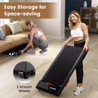 Costway Walking Pad 2.5HP Under Desk Treadmill with Remote Control APP-Enabled for Home