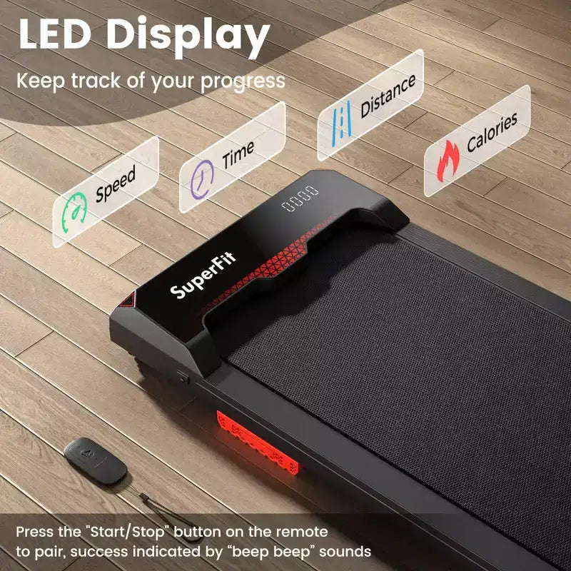Costway Walking Pad 2.5HP Under Desk Treadmill with Remote Control APP-Enabled for Home