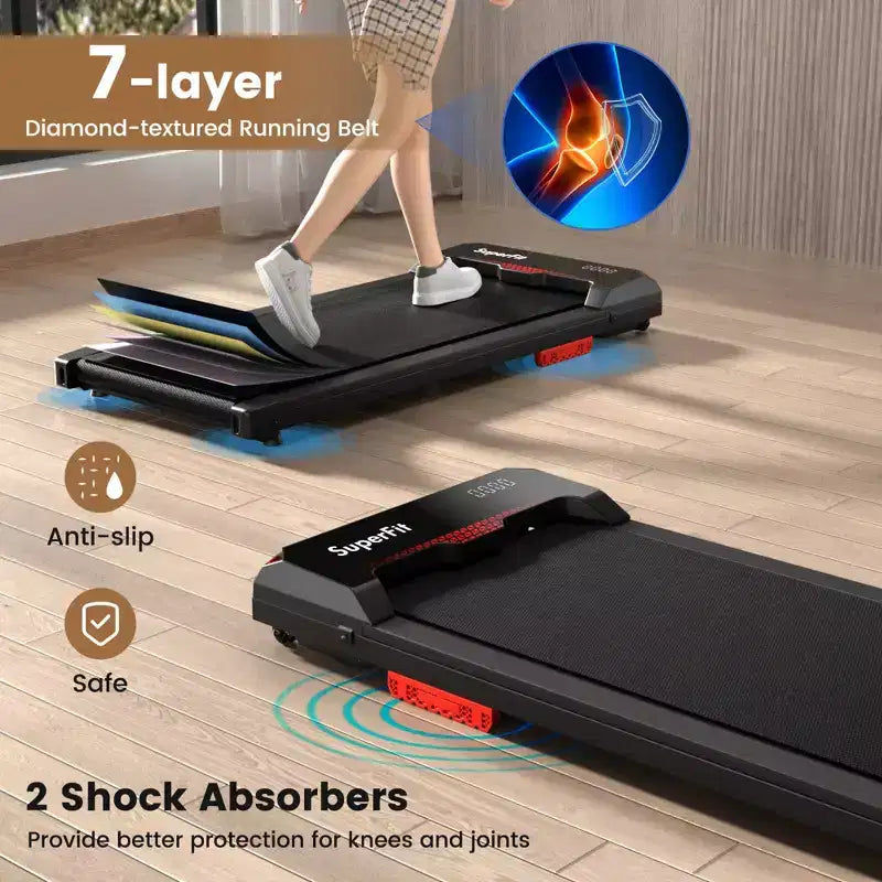 Costway Walking Pad 2.5HP Under Desk Treadmill with Remote Control APP-Enabled for Home