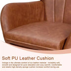VECELO Upholstered Faux Leather/Teddy Fabric Rocking Chair Modern Glider Rocker Recliner with Thick Headrest, Padded Seat White/Brown/Pink