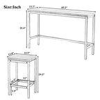 Whisen Farmhouse 4-Piece Counter Height Dining Table Set with 3 Stools