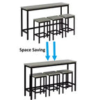 Whisen Farmhouse 4-Piece Counter Height Dining Table Set with 3 Stools