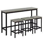 Whisen Farmhouse 4-Piece Counter Height Dining Table Set with 3 Stools