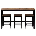 Whisen Farmhouse 4-Piece Counter Height Dining Table Set with 3 Stools