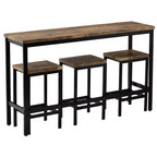 Whisen Farmhouse 4-Piece Counter Height Dining Table Set with 3 Stools