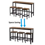 Whisen Farmhouse 4-Piece Counter Height Dining Table Set with 3 Stools