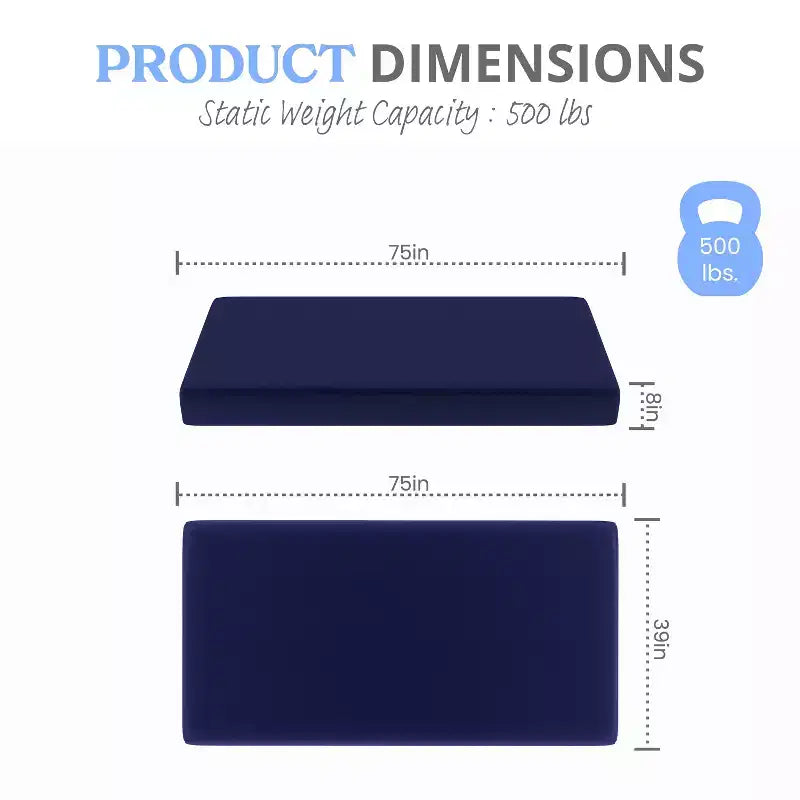 Emma and Oliver Blue Water-Resistant Memory Foam Mattress with Zippered Cover