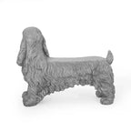 GDFStudio Rayshon Outdoor Lightweight Concrete Cocker Spaniel Dog Bench, Gray