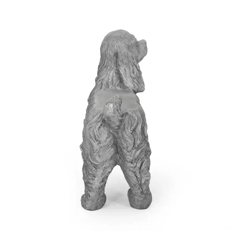 GDFStudio Rayshon Outdoor Lightweight Concrete Cocker Spaniel Dog Bench, Gray