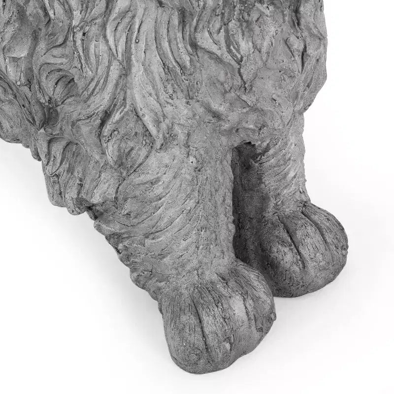 GDFStudio Rayshon Outdoor Lightweight Concrete Cocker Spaniel Dog Bench, Gray
