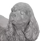 GDFStudio Rayshon Outdoor Lightweight Concrete Cocker Spaniel Dog Bench, Gray