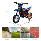 24V Electric Off-Road Motorcycle,250W Motor 13.6MPH Fast Speed Motocross,Leather Seat Dirt Bike