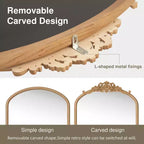 PexFix Classic Carved Arch Wood Frame with Rattan Bottom Wall Mirror