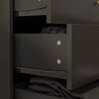 Hitow 10 Drawer Horizontal Dresser with Round Metal Knobs Modern Chest of Drawers