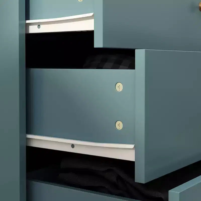 Hitow 10 Drawer Horizontal Dresser with Round Metal Knobs Modern Chest of Drawers