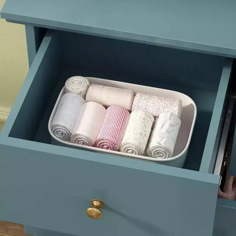 Hitow 10 Drawer Horizontal Dresser with Round Metal Knobs Modern Chest of Drawers