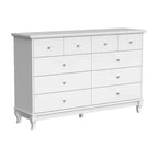 Hitow 10 Drawer Horizontal Dresser with Round Metal Knobs Modern Chest of Drawers