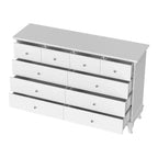 Hitow 10 Drawer Horizontal Dresser with Round Metal Knobs Modern Chest of Drawers