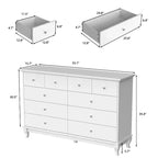 Hitow 10 Drawer Horizontal Dresser with Round Metal Knobs Modern Chest of Drawers