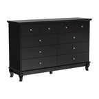 Hitow 10 Drawer Horizontal Dresser with Round Metal Knobs Modern Chest of Drawers