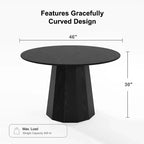 PexFix 46 Round Solid Wood Dining Table Kitchen Tables