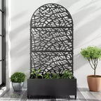 PexFix 72x35Iron Black Arch Planting Box Plant Climbing Frame Net