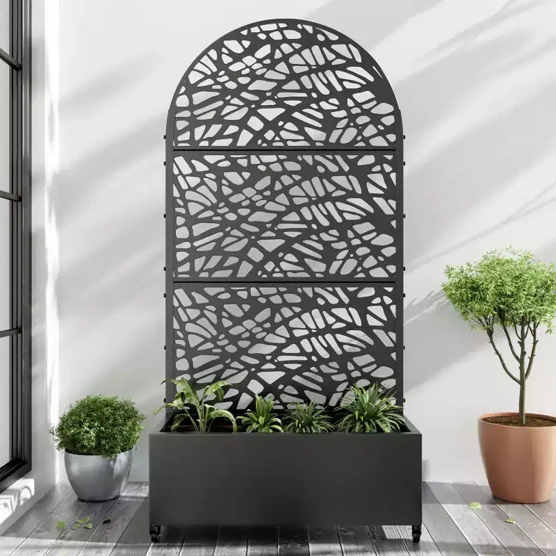 PexFix 72x35Iron Black Arch Planting Box Plant Climbing Frame Net