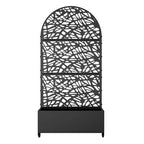 PexFix 72x35Iron Black Arch Planting Box Plant Climbing Frame Net