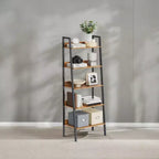 5-Tier Narrow Bookcase, Industrial Bookshelf for Garden Livingroom