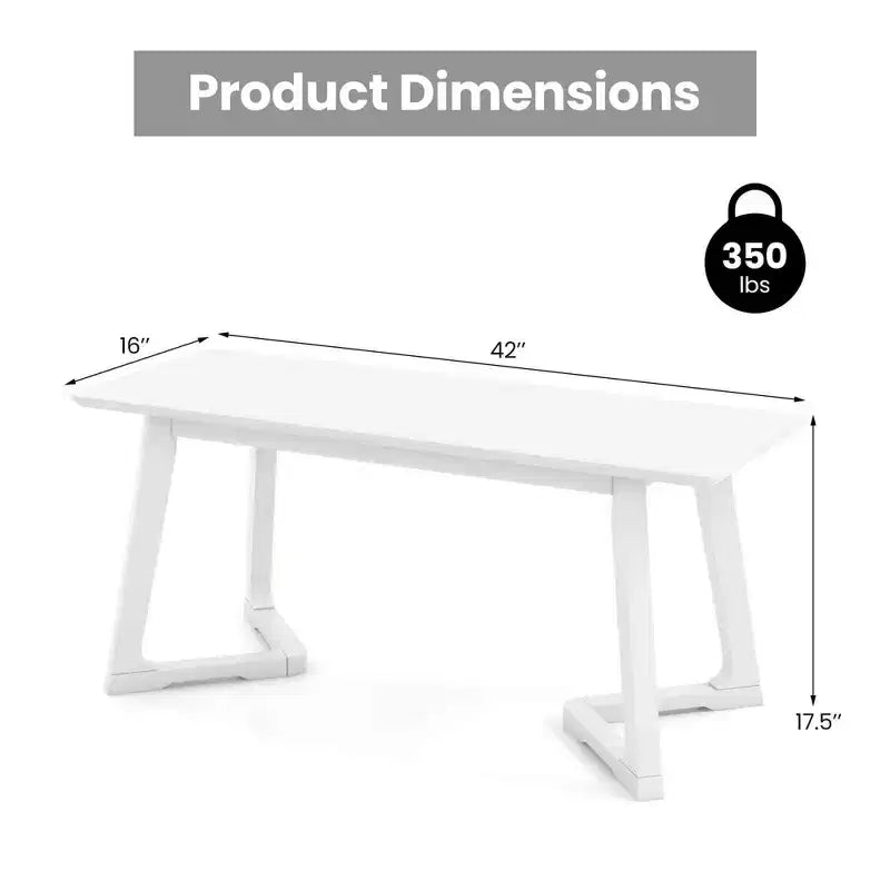 Costway 1/2 PCS 42 Modern Entryway Bench with Rubber Wood Legs Smooth Seating Area Easy Assembly
