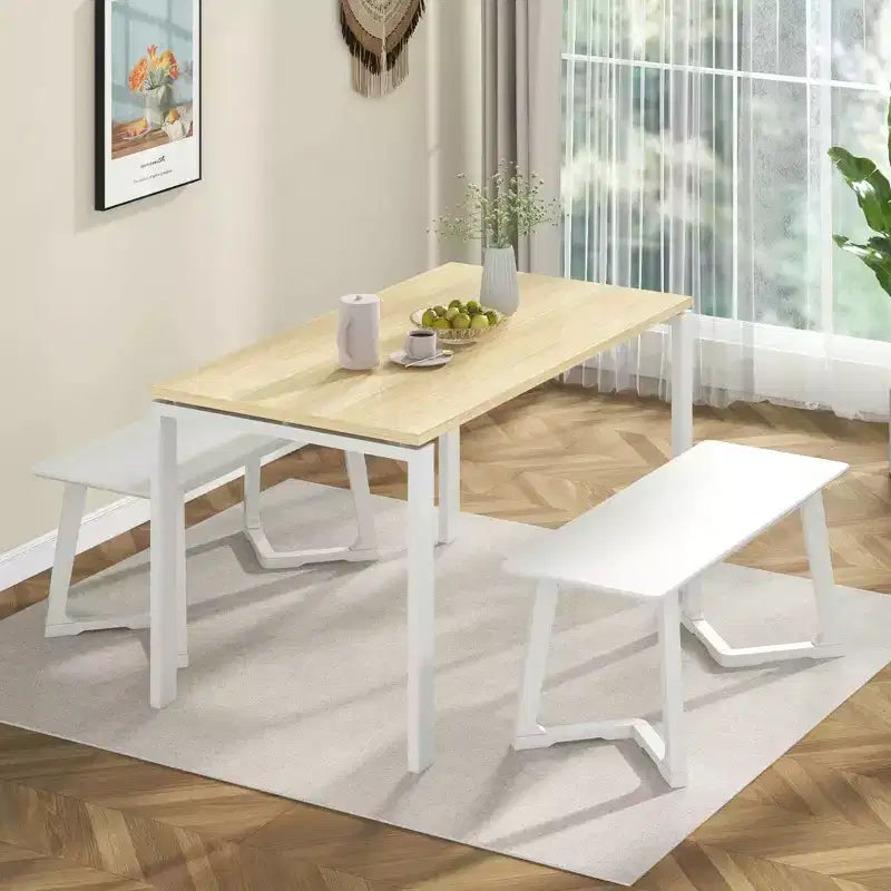 Costway 1/2 PCS 42 Modern Entryway Bench with Rubber Wood Legs Smooth Seating Area Easy Assembly