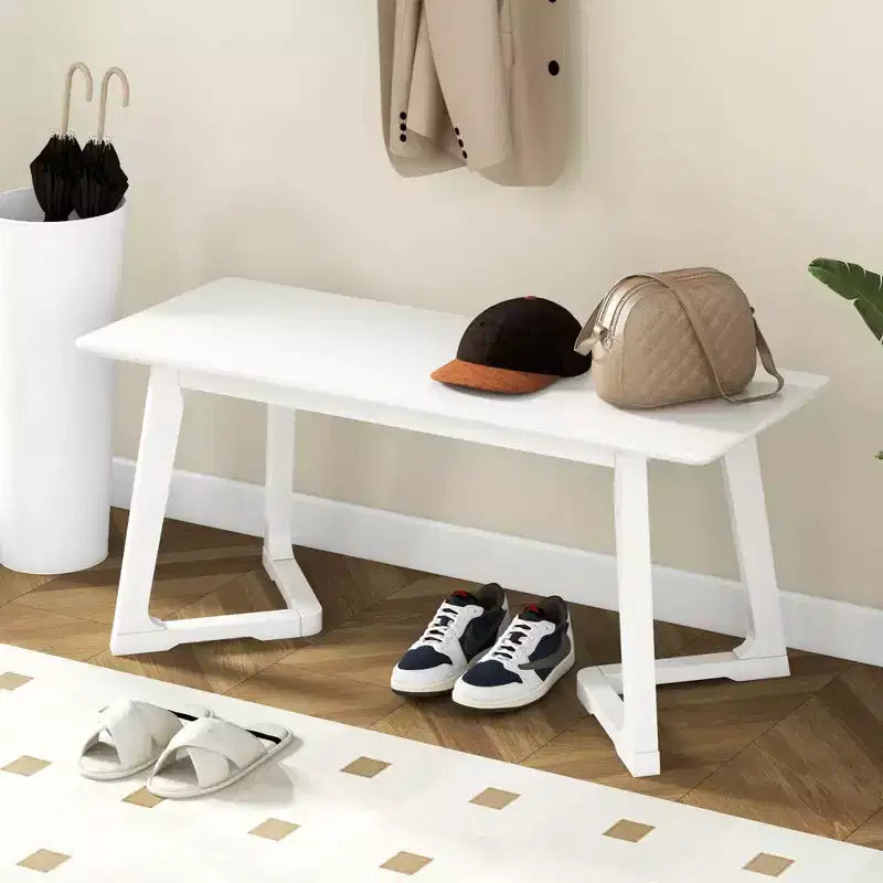 Costway 1/2 PCS 42 Modern Entryway Bench with Rubber Wood Legs Smooth Seating Area Easy Assembly