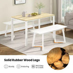 Costway 1/2 PCS 42 Modern Entryway Bench with Rubber Wood Legs Smooth Seating Area Easy Assembly