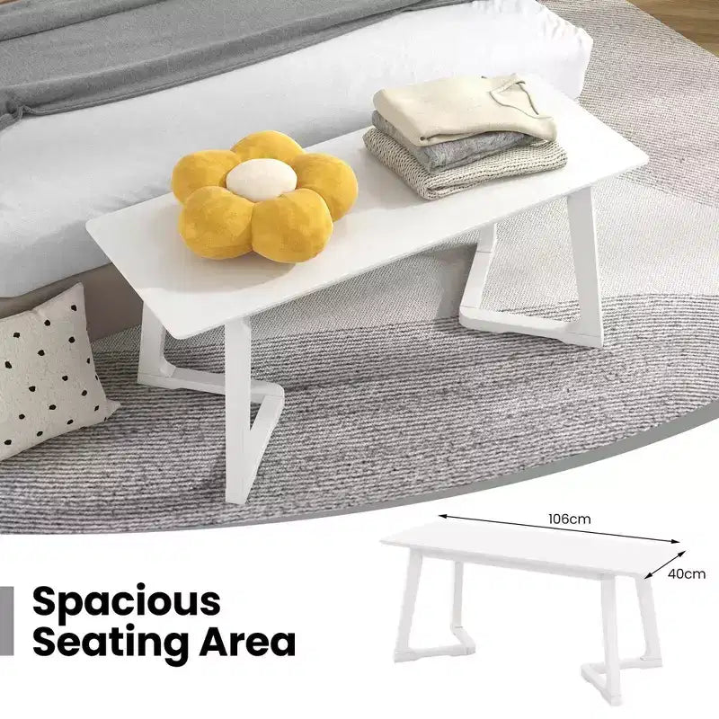 Costway 1/2 PCS 42 Modern Entryway Bench with Rubber Wood Legs Smooth Seating Area Easy Assembly