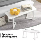 Costway 1/2 PCS 42 Modern Entryway Bench with Rubber Wood Legs Smooth Seating Area Easy Assembly