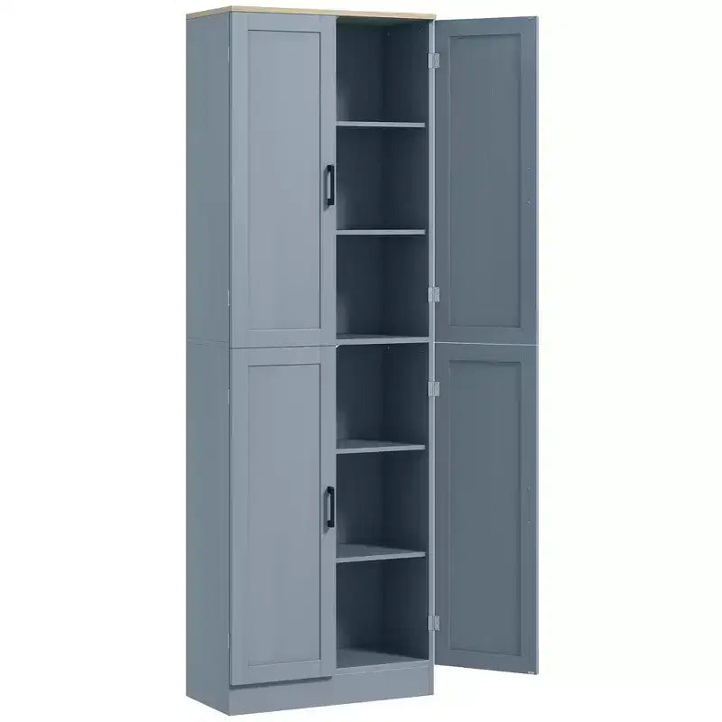 HOMCOM 67 Freestanding Kitchen Pantry, 4-Door Storage Cabinet Organizer with Adjustable Shelves and Doors