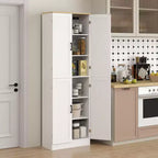 HOMCOM 67 Freestanding Kitchen Pantry, 4-Door Storage Cabinet Organizer with Adjustable Shelves and Doors