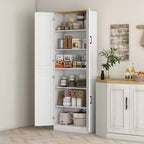 HOMCOM 67 Freestanding Kitchen Pantry, 4-Door Storage Cabinet Organizer with Adjustable Shelves and Doors